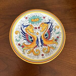 Deruta Italian Art Pottery Raffaellesco Wall Hanging or Salad Plates 8"
